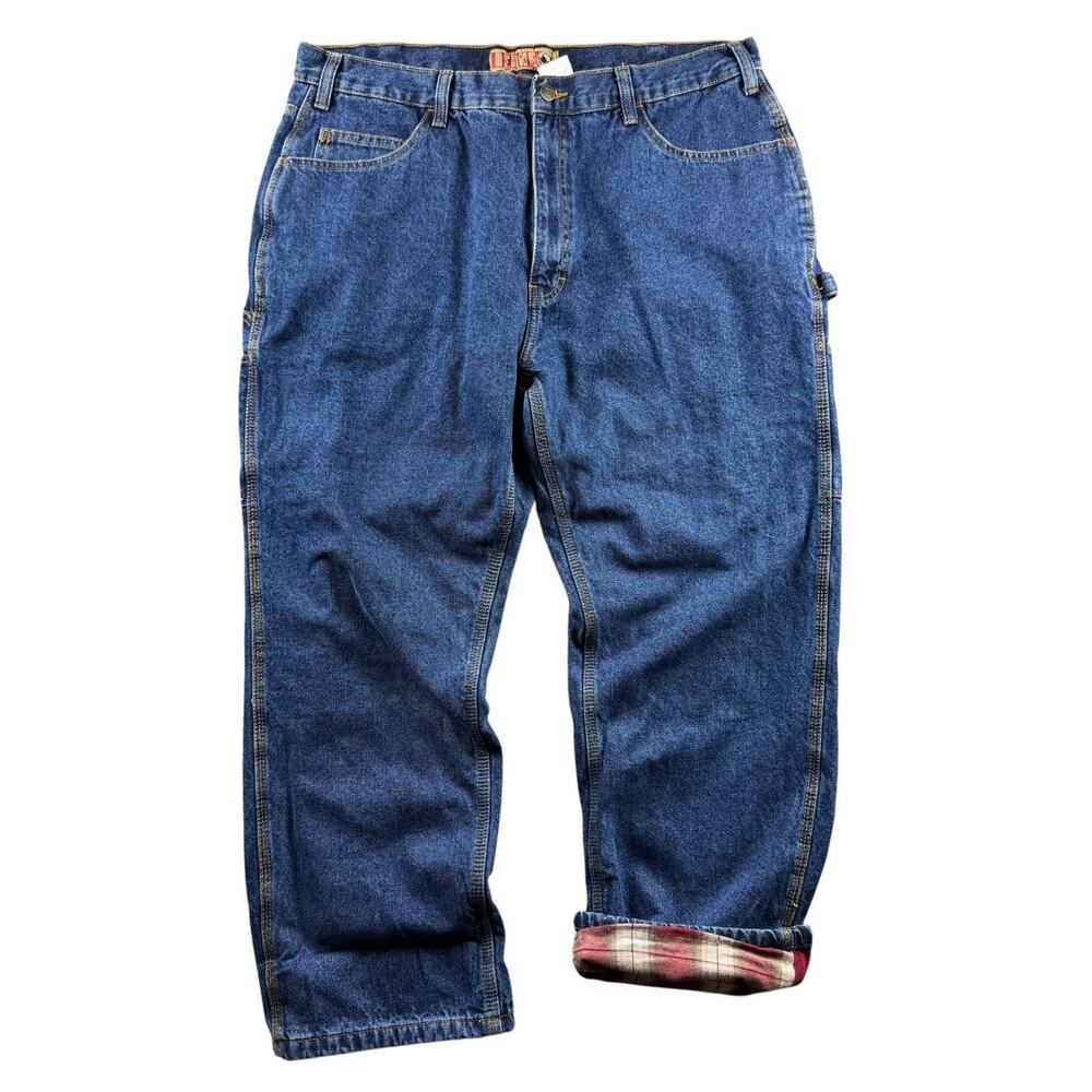 Berne Carpenter Jeans Mens 40x30 NWT Flannel Lined Work Denim Measures 38x28.5